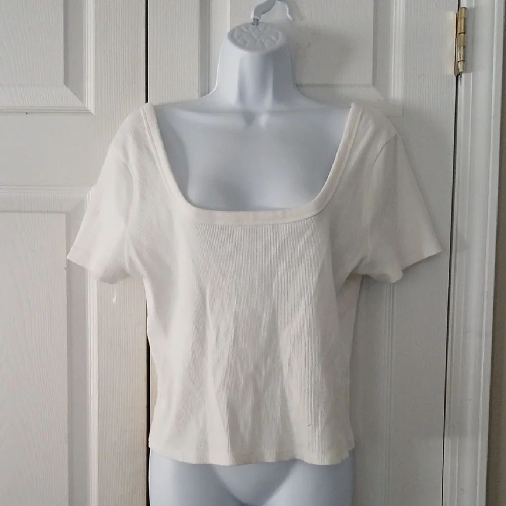 Universal Thread off the shoulder cream ribbed short sleeve top  Sz XL NWOT